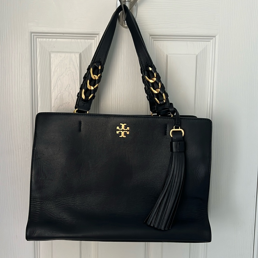Tory Burch Brooke Leather Satchel- Black